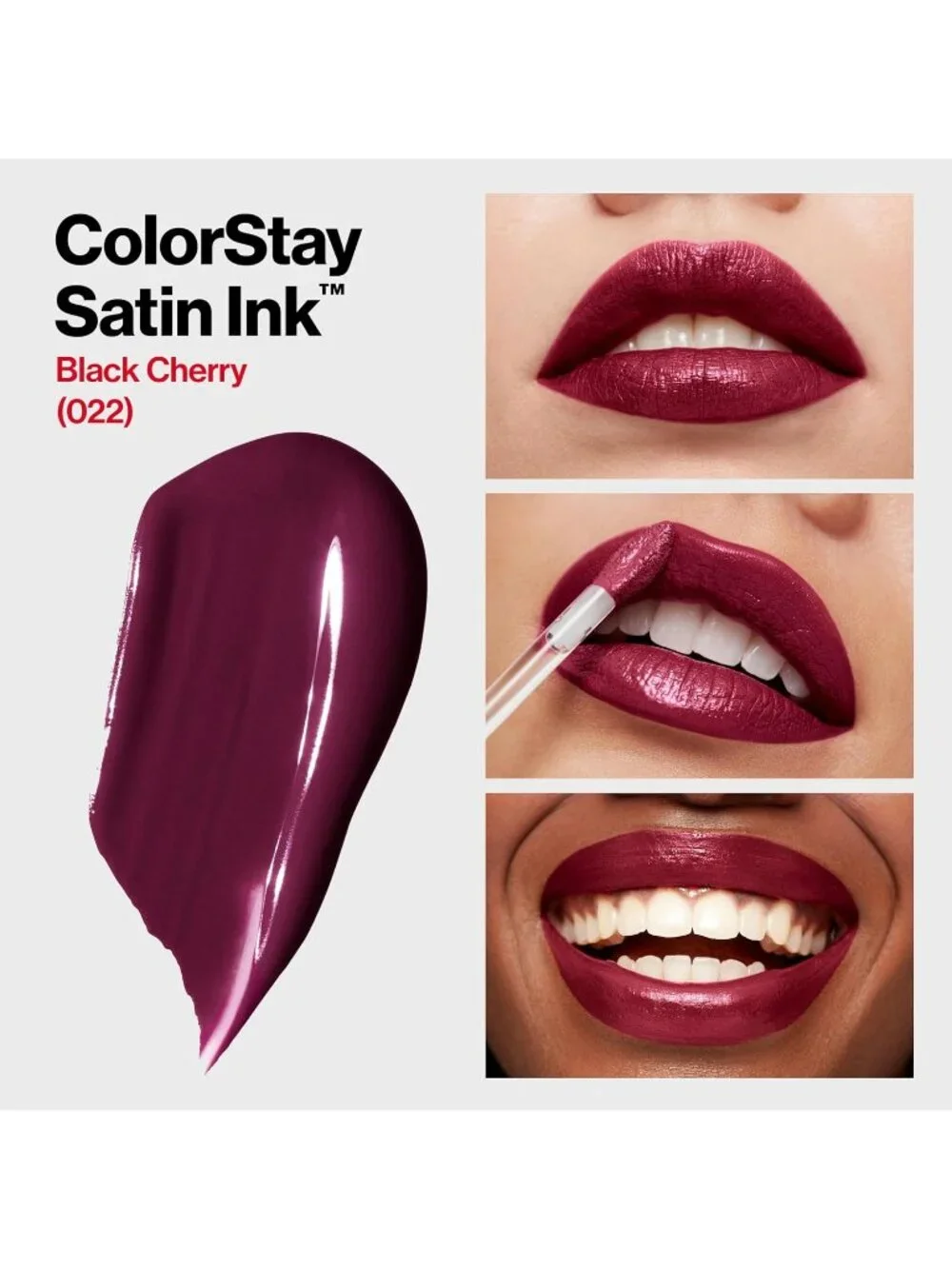 Revlon 022 Black Cherry Colorstay Satin Ink Longwear Hydrating Liquid Lipstick